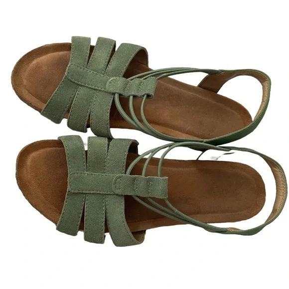 Green Strappy Earth Origins Sandals - Picture 3 of 4